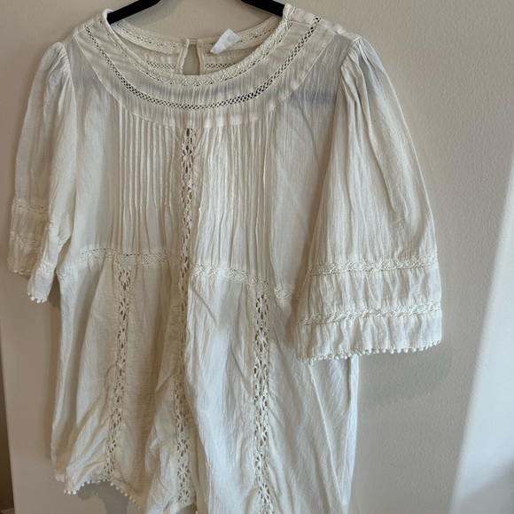 BY TOGETHER-MY DARLING CONTRAST LACE TRIM TOP